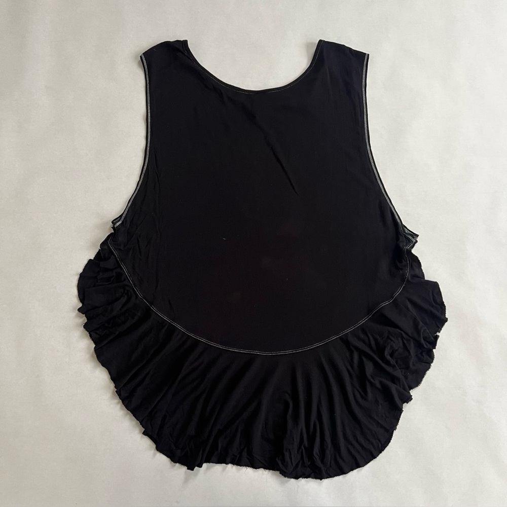 We the Free Ruffled Black Tank Top Women’s Size Large